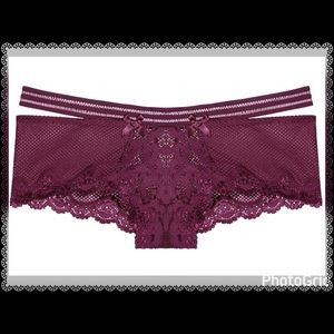 ❤Victoria's Secret Lace & Fishnet Banded Cheeky ❤
