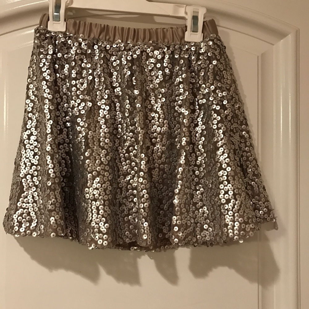 Girls Glitter Skirt 7/8 Gray