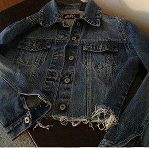 Denim Jacket- frayed rock and roll style