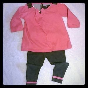 ABS kids 2 piece outfit w/pleather shoulders