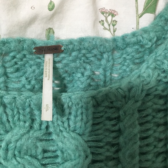 Free People Chunky Fluffy Mint Sweater - Picture 3 of 3