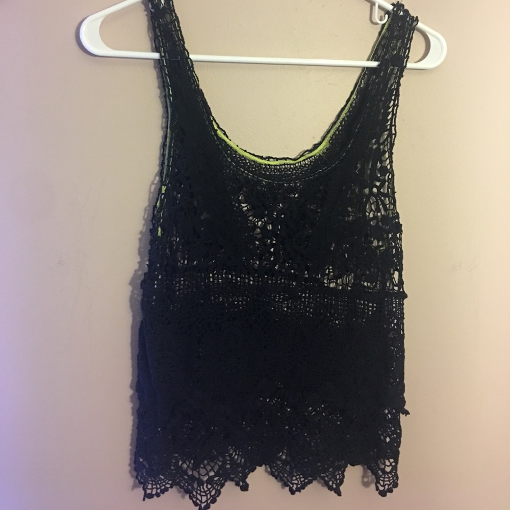Black lace tank top