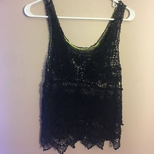 Black lace tank top