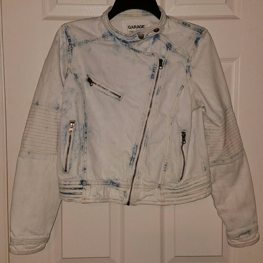 Acid wash denim jacket