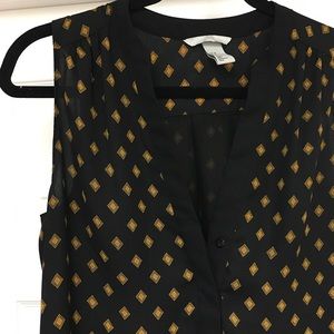 Black & Gold Patterned Blouse