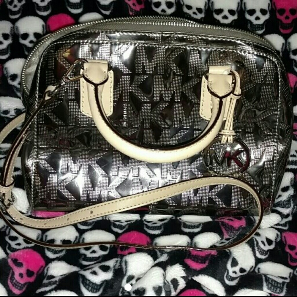Michael Kors silver mirror purse