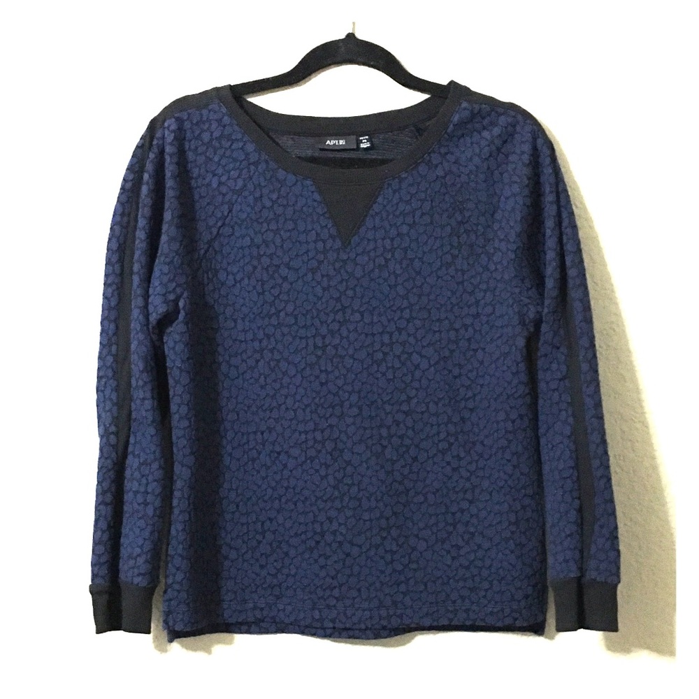 Blue Black Pattern Sweater