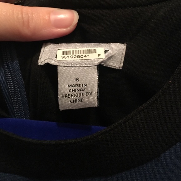 DKNY Navy and Black Colorblock Ponte Dress - Picture 3 of 6