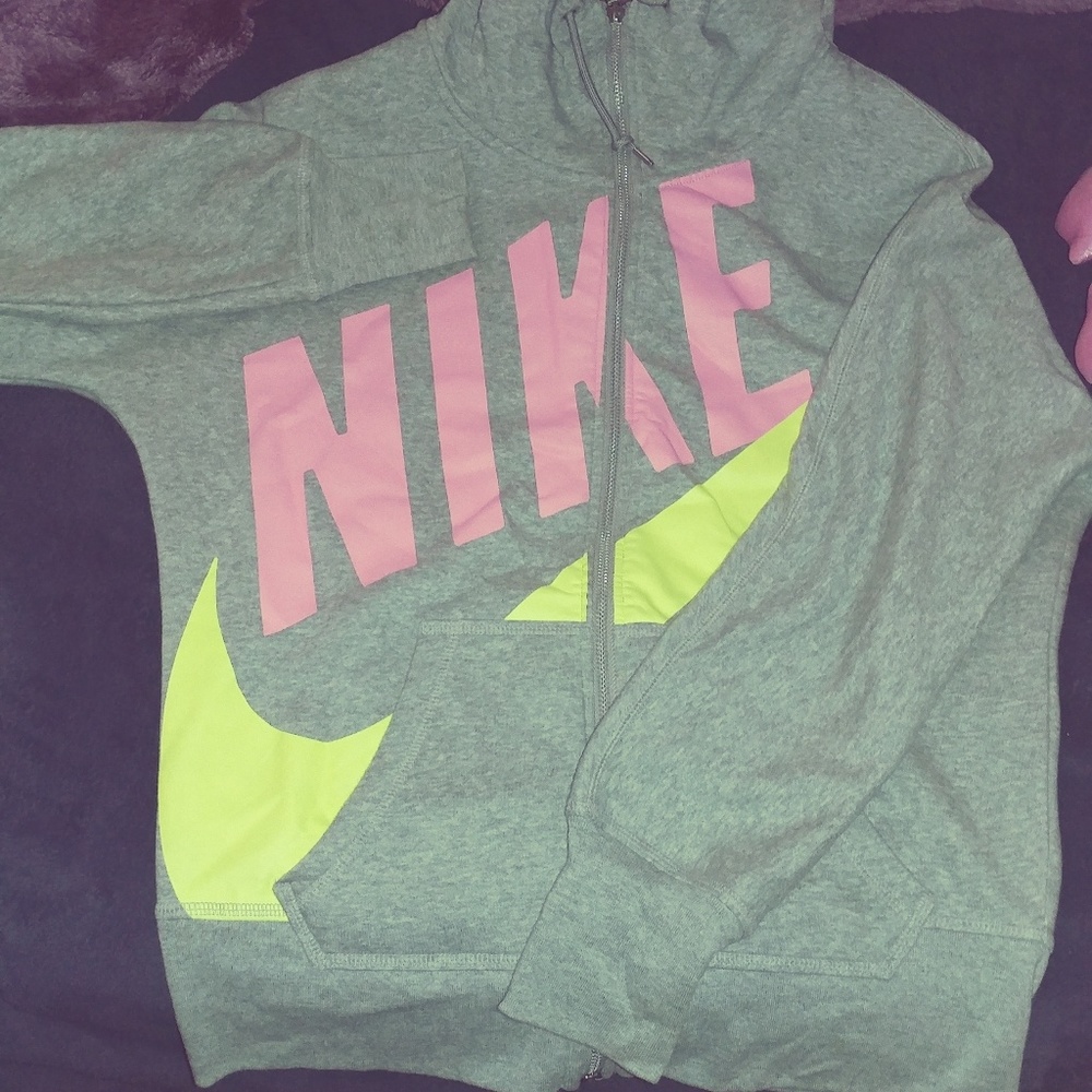 lime green and pink grey jacket nike