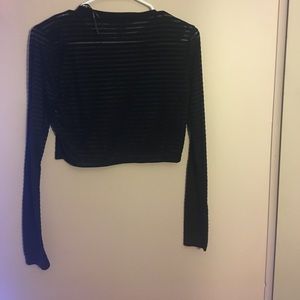 Forever 21 mesh black long sleeve shirt