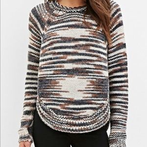 Contemporary Tonal Knit sweater with side slits
