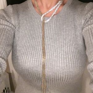 Gold and rhinestone necklace