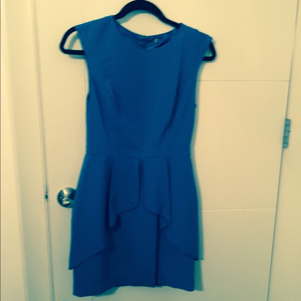 Blue peplum dress