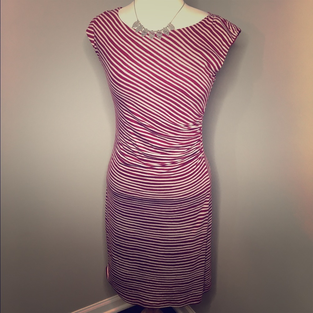 Burgandy and white loft dress