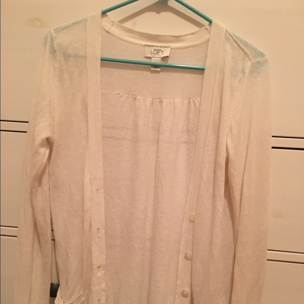 Loft white cardigan