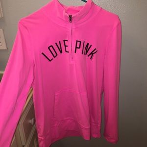Half zip LOVE PINK pullover