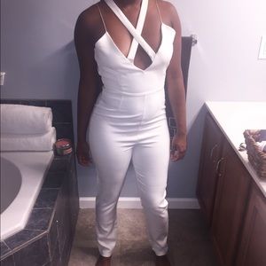 BRAND NEW White Criss Cross Jumpsuit