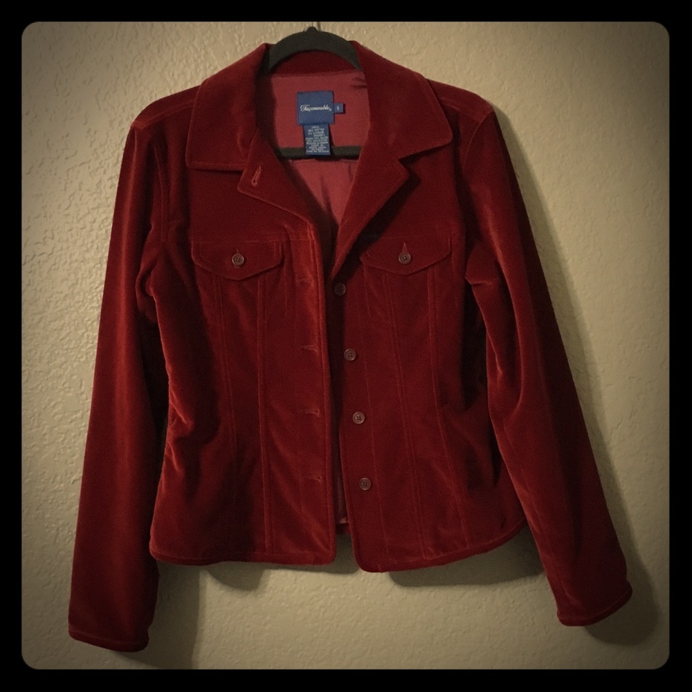 Vintage Faconnable Red Velvet Jacket