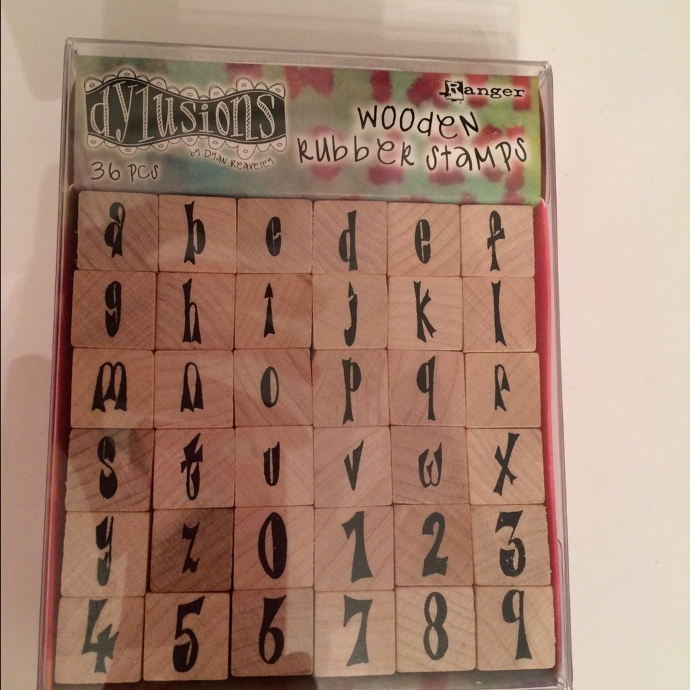 Dylusions wooden rubber stamps 36 pc alphabet set