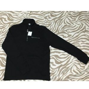 Calvin Klein Mens Black Zip Pullover Sweater Mediu