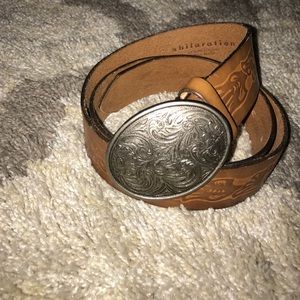 Tan leather belt