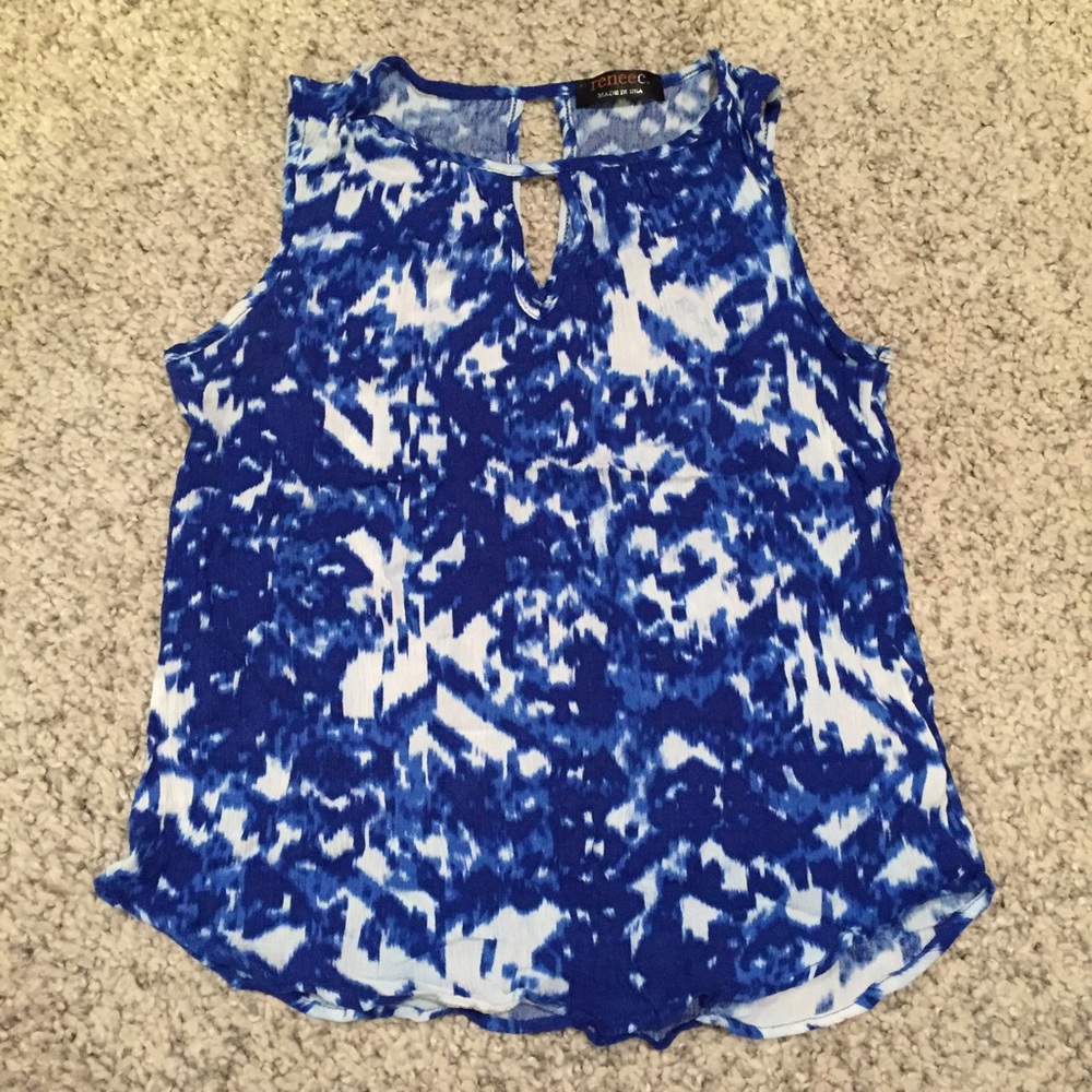 Blue Tie Dye Tank Top