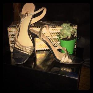 Vince Camuto metallic open-toed heels