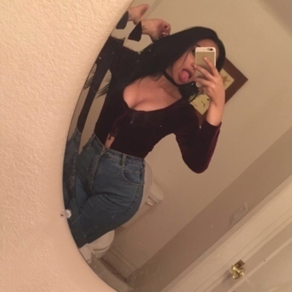 Red velvet crop top