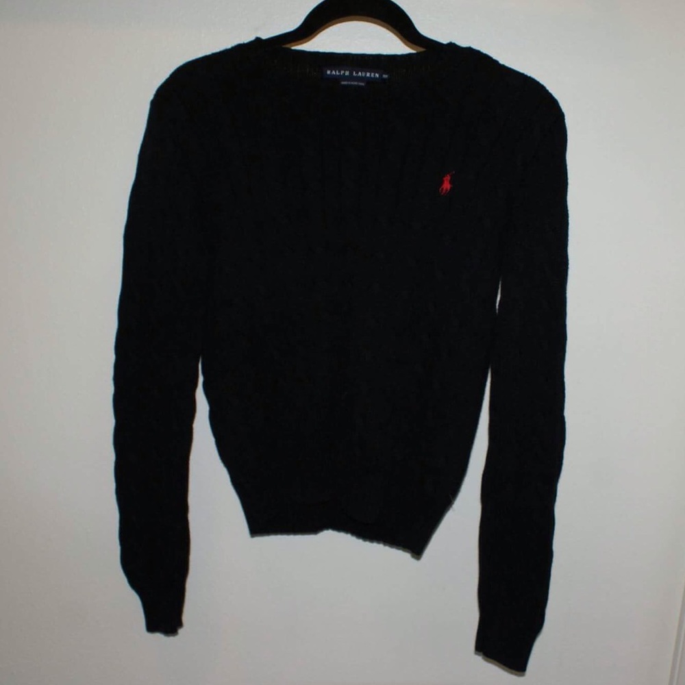 Ralph Lauren petite black sweater ‼️SOLD‼️