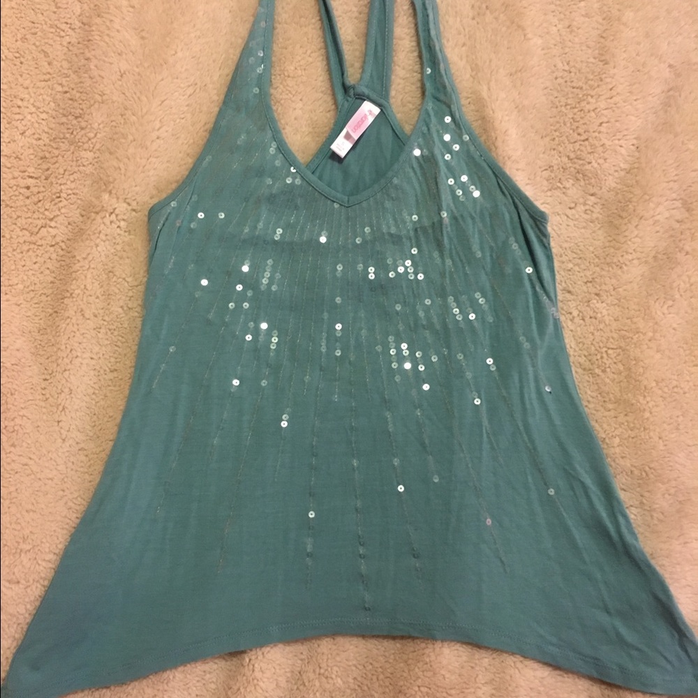 Sparkly blue tank top