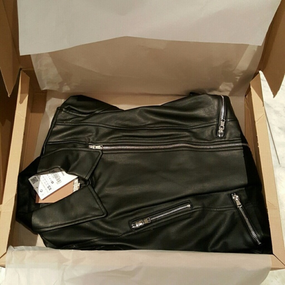 Zara Leather Style Biker Jacket - Picture 7 of 7