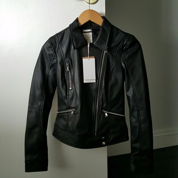 Zara Leather Style Biker Jacket - Picture 4 of 7