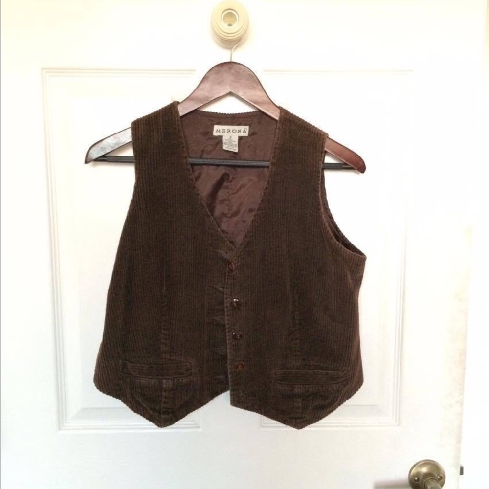 dusty brown corduroy vest