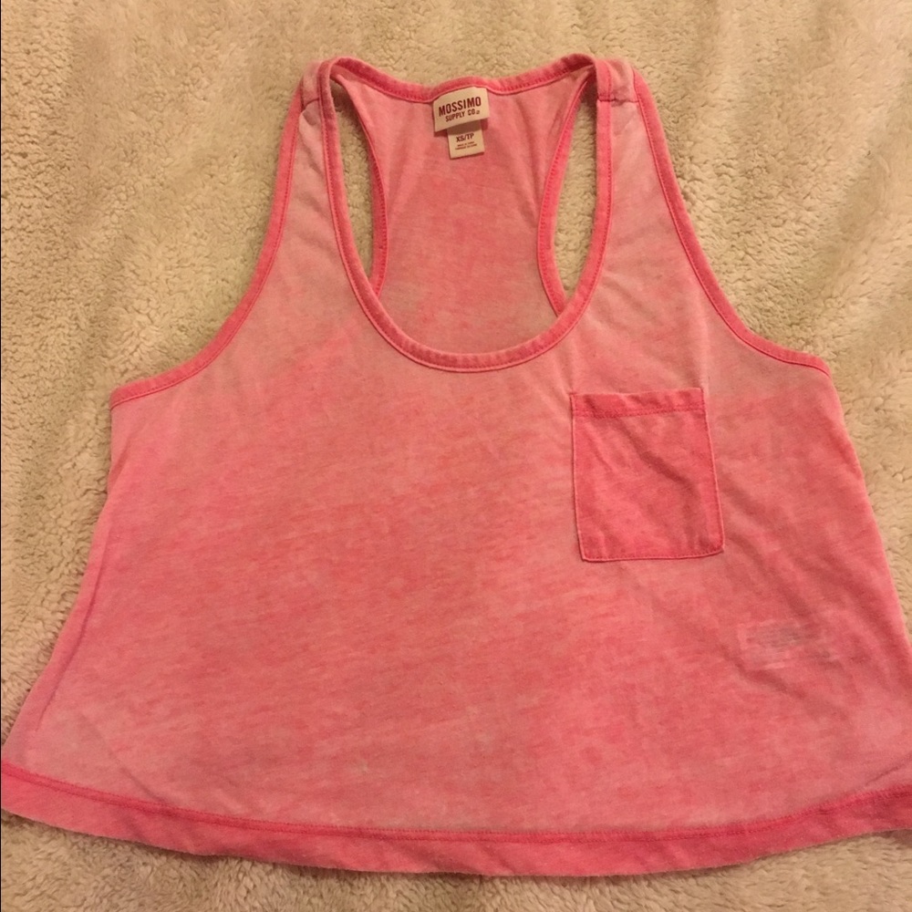 Pink cropped tank top