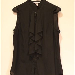 Black ruffle shirt