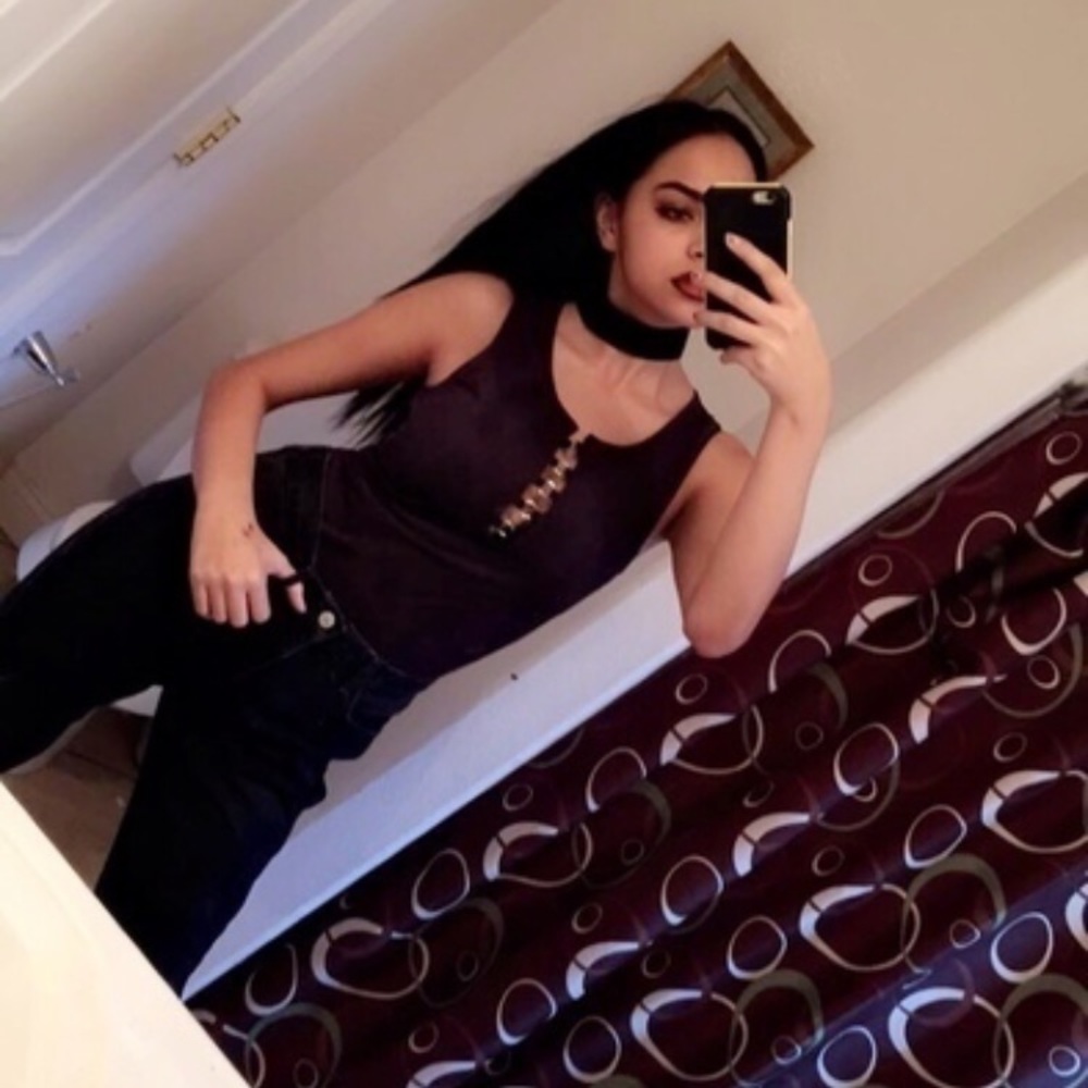 Rue 21 black suede body suit worn once