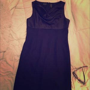 Classic little black dress. Satin/crepe combo.
