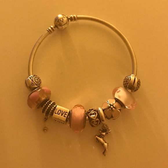 Authentic Pandora Bracelet with Authentic Charms - Picture 1 of 1
