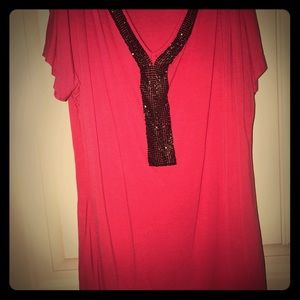 SALE❣️Boutique Style Pink Top w/!Sequins