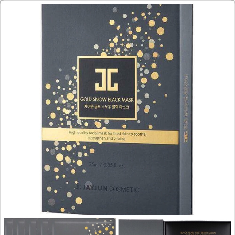 Authentic Korea Jayjun Gold Snow Black Mask 5pc