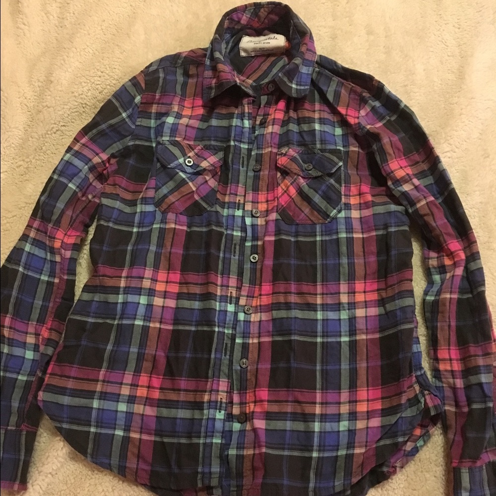 Blue and purple flannel