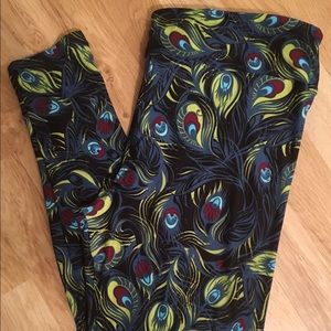 lularoe peacock feather leggings TC, NWT