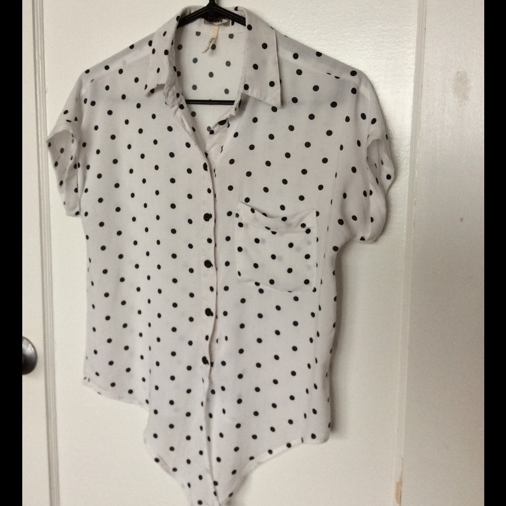 White Polka-dotted shirt