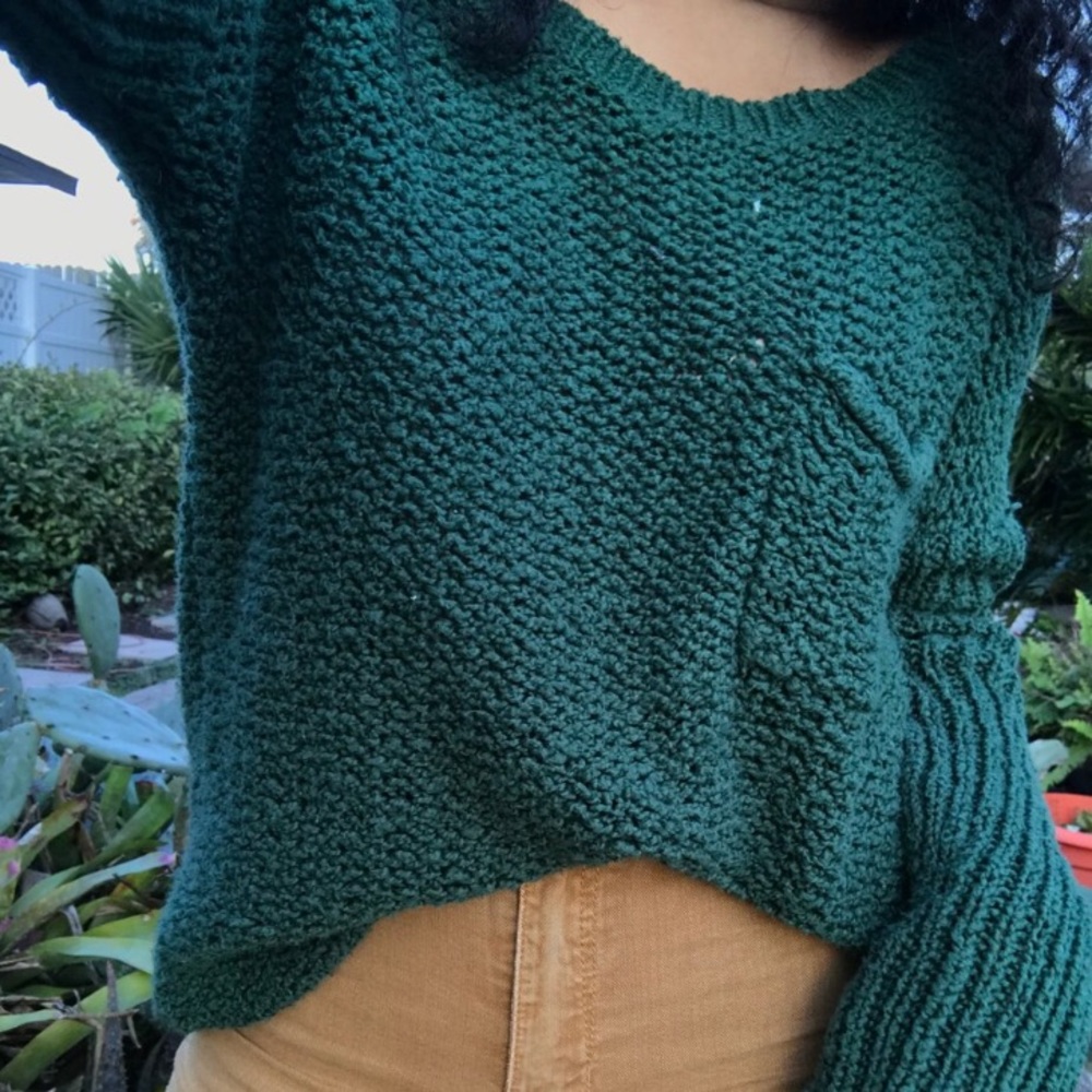 Forest green roxy knit sweater
