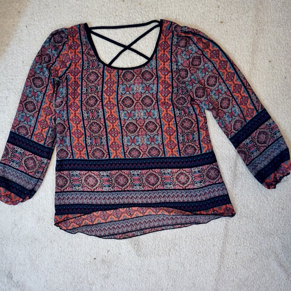 Strappy Back Boho Top