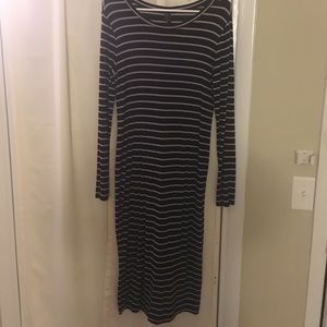 Striped Long Sleeve Bodycon Dress