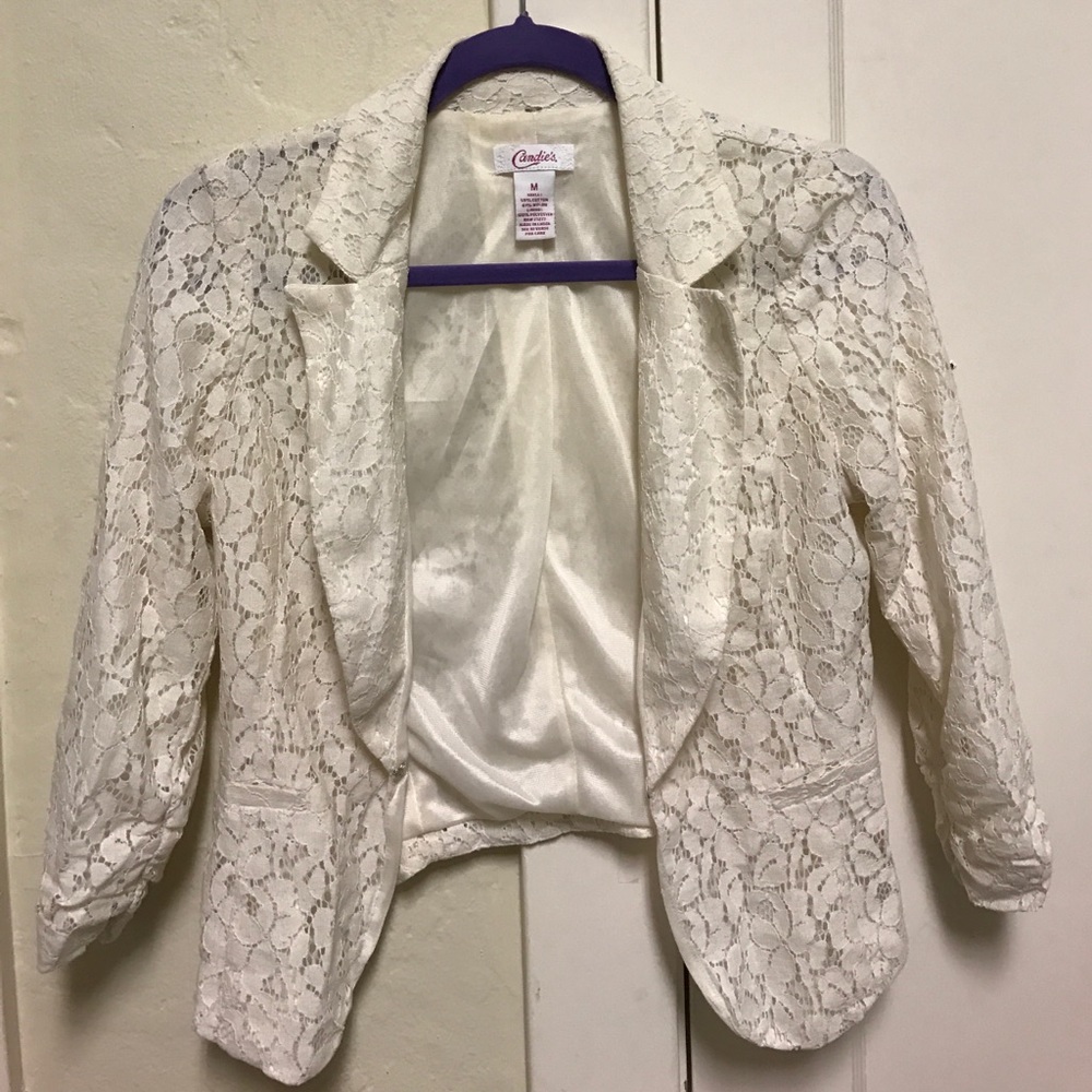 Cream Lace Blazer