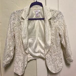 Cream Lace Blazer