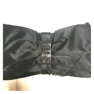 BCBG Black Ribbon Clutch medium size
