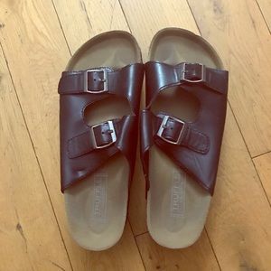 Black Birkenstock - inspired platform sandals